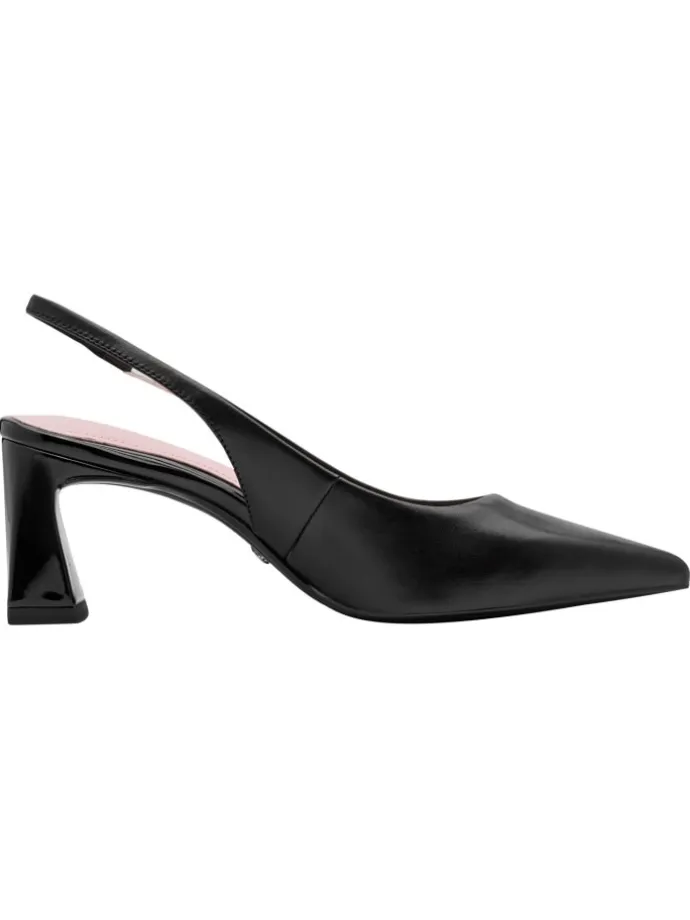 Slingpumps in BLACK LEATHER