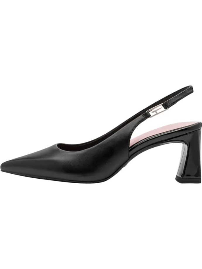 Slingpumps in BLACK LEATHER