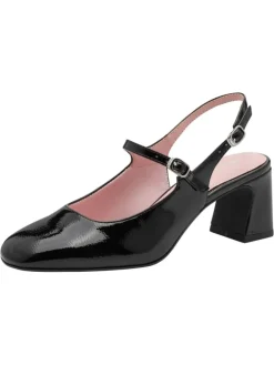 Slingpumps in BLACK PAT.