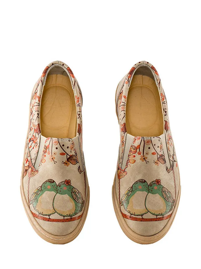 Slipper in Beige/ Bunt