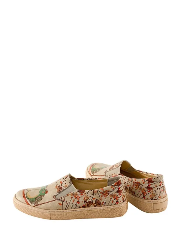 Slipper in Beige/ Bunt