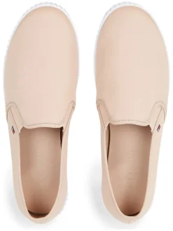 Slipper in Beige/ Weiß