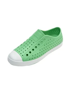 Slipper in Weiß/ Grün