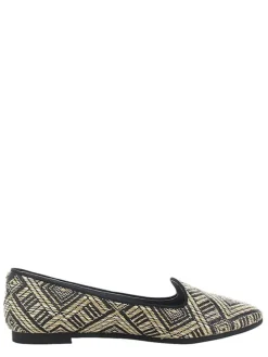 Slipper "Tula" in Schwarz/ Beige