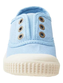 Sneaker uni in samtblau