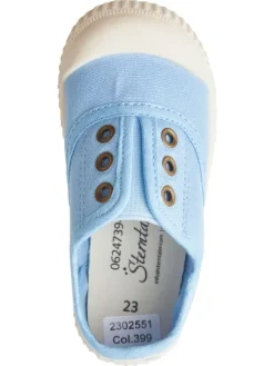 Sneaker uni in samtblau