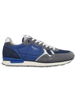 Sneakers "Brit Serie" in Grau/ Blau
