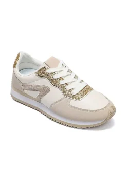 Sneakers in Creme/ Beige/ Gold