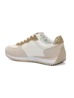 Sneakers in Creme/ Beige/ Gold