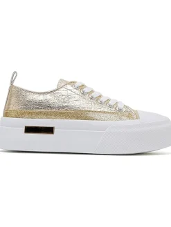 Sneakers in Weiß/ Gold