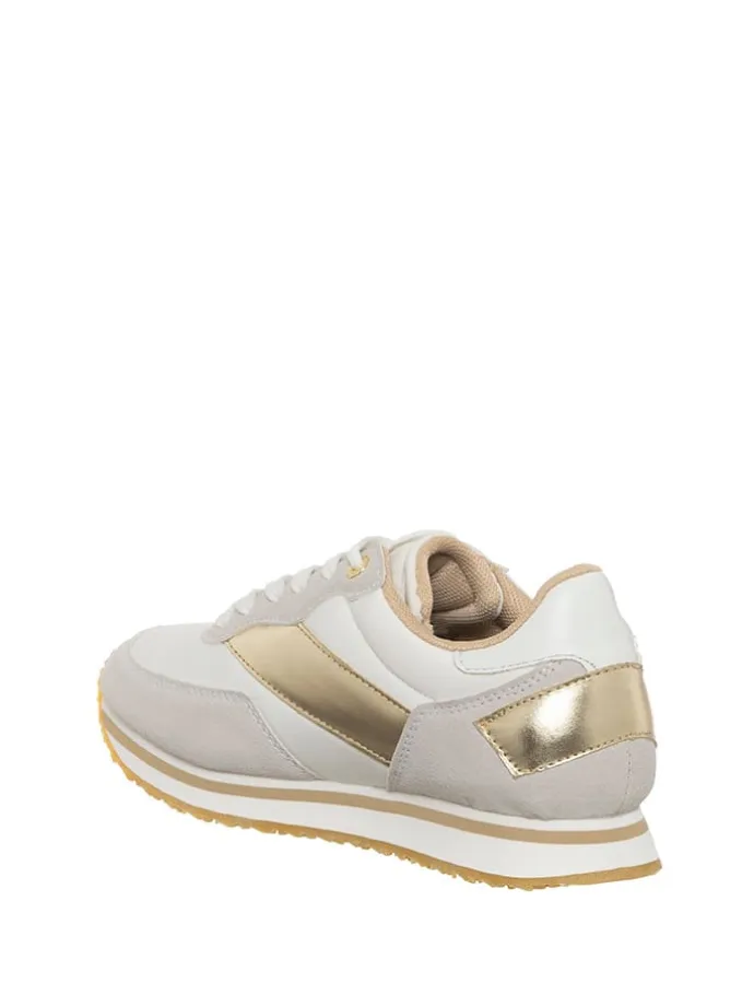 Sneakers in Weiß/ Grau/ Gold