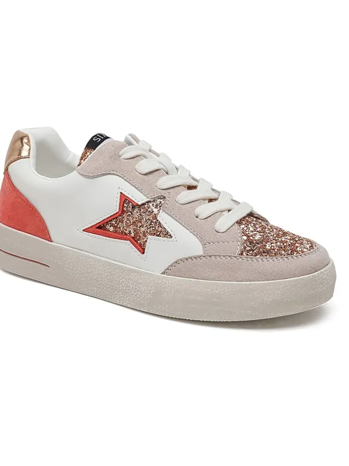 Sneakers in Weiß/ Rosa/ Rot