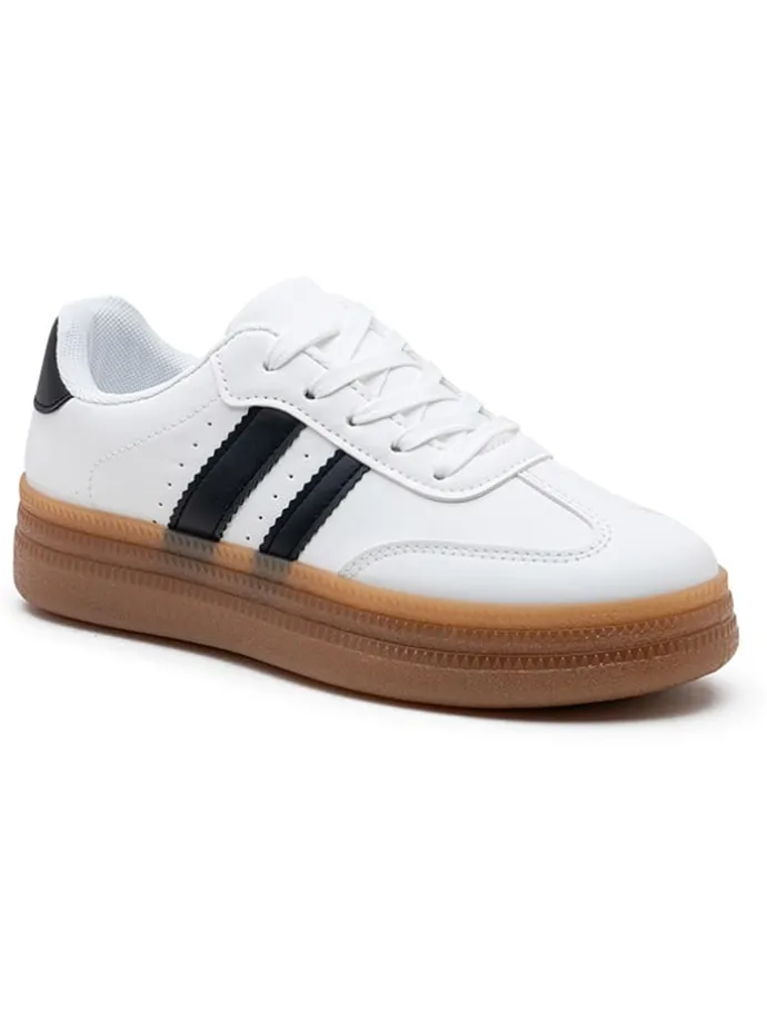 Sneakers in Weiß/ Schwarz