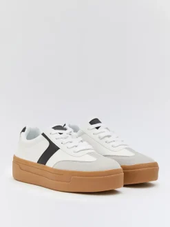 Sneakers in Weiß/ Schwarz/ Grau