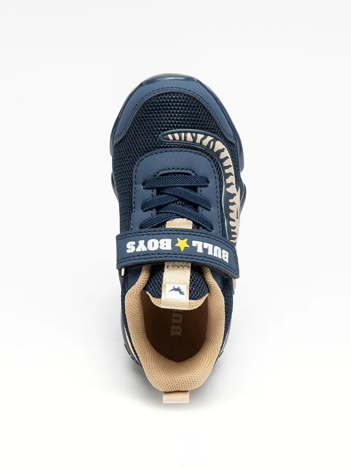 Sneakers "T-Rex" in Dunkelblau/ Beige