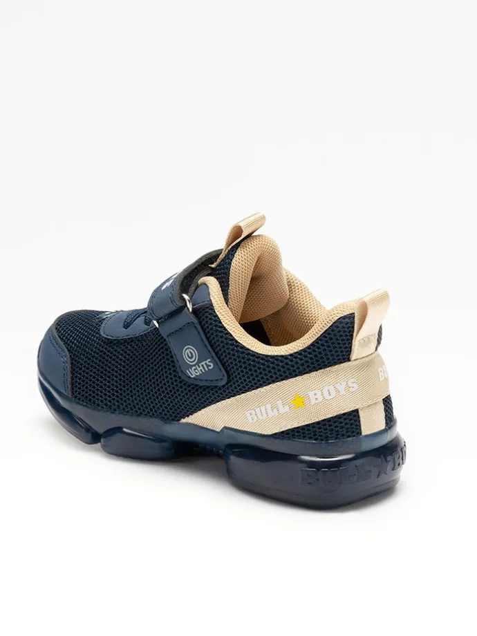 Sneakers "T-Rex" in Dunkelblau/ Beige