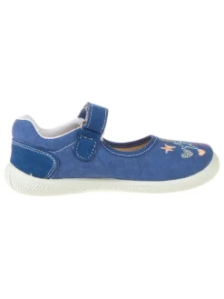 Spangenballerinas in Blau