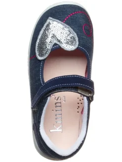 Spangenballerinas in Dunkelblau