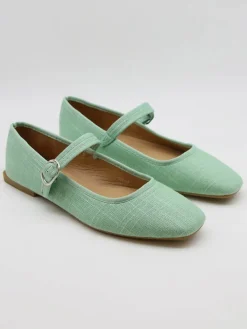 Spangenballerinas in Grün