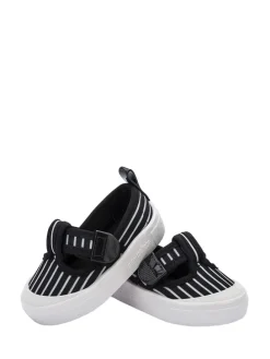 Spangenballerinas in Schwarz/ Weiß