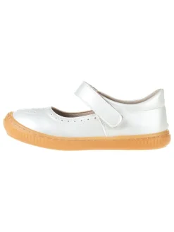 Spangenballerinas in Silber/ Weiß