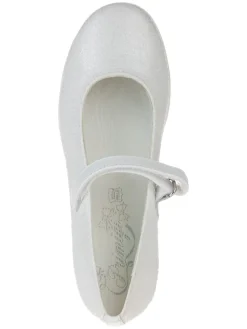 Spangenballerinas in Weiß