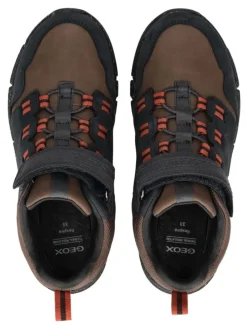 Stiefelette in Blau/Braun