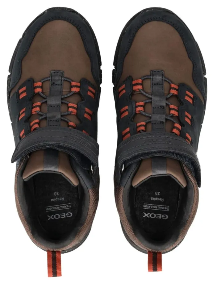 Stiefelette in Blau/Braun