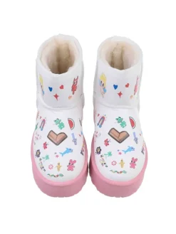 Stiefelette in Rosa und Weiß