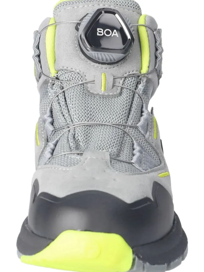 Stiefelette in Schwarz/Rot