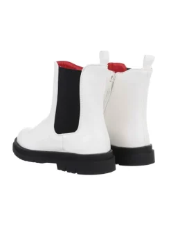 Stiefelette in Weiß und Schwarz