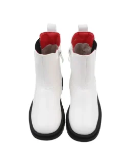 Stiefelette in Weiß und Schwarz