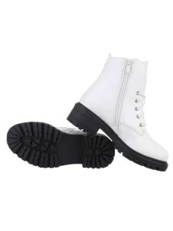 Stiefelette in Weiß und Schwarz