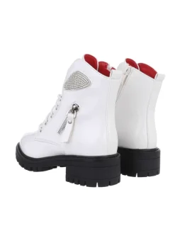 Stiefelette in Weiß und Schwarz