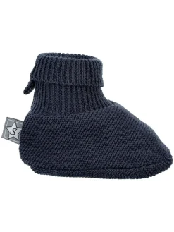 Strick-Hausschuhe in Dunkelblau