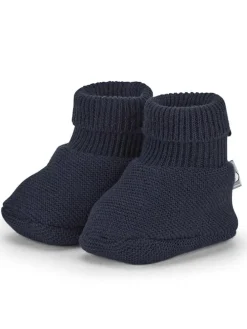 Strick-Hausschuhe in Dunkelblau