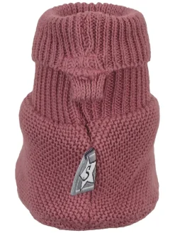 Strick-Hausschuhe in Dunkelrosa