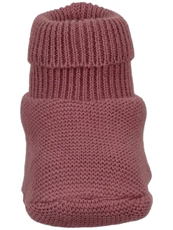 Strick-Hausschuhe in Dunkelrosa