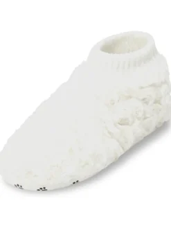 Tatzen-Hausschuhe mit ABS in Weiß