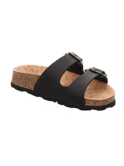 Tieffußbett Pantolette FUSSBETTPANTOFFEL in Schwarz