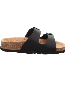 Tieffußbett Pantolette FUSSBETTPANTOFFEL in Schwarz