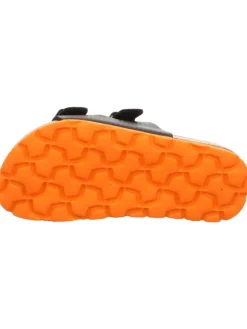 Tieffußbett Pantolette FUSSBETTPANTOFFEL in Schwarz/Orange