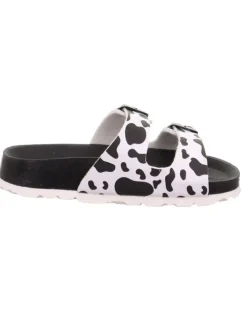 Tieffußbett Pantolette FUSSBETTPANTOFFEL in Schwarz/Weiß