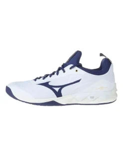 Volleyballschuhe "Wave Luminous" in Weiß/ Dunkelblau