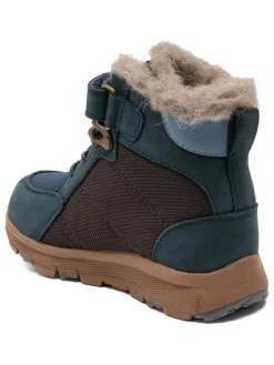 Winterboots in Dunkelblau/ Hellbraun