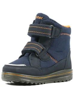 Winterboots in Dunkelblau/ Orange