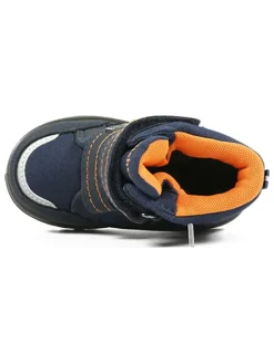 Winterboots in Dunkelblau/ Orange