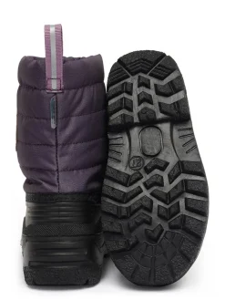 Winterboots in Aubergine/ Schwarz