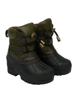 Winterboots in Dunkelgrün/ Schwarz