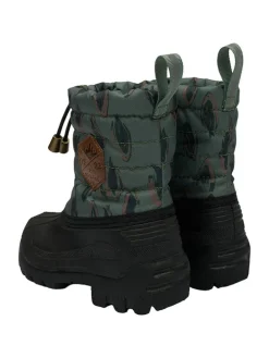 Winterboots in Dunkelgrün/ Schwarz